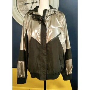 Alala Daze Jacket In Platinum Black Women's M Light Weight Lined Hooded NWOT